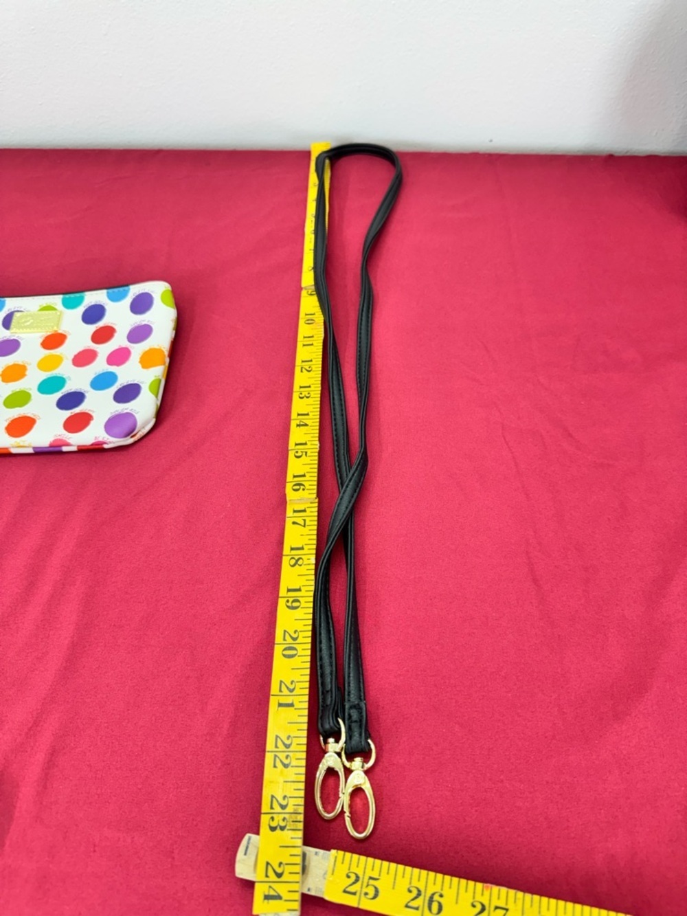 Playful Multicolor Polka Dot Crossbody Bag with Black Strap - Picture 9 of 9